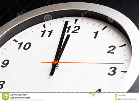 Modern Alarm Clock Is Showing Midday Or Midnight Movement It Is Stock