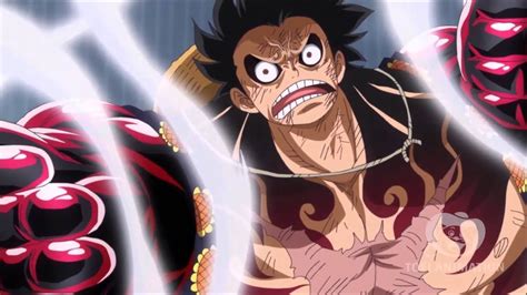 It was first seen in luffy's fight against blueno. Luffy Uses Gear 4th Against Doflamingo (English Subbed, HD ...