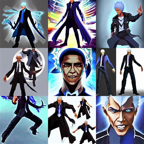 Fusion Of Barack Obama And Vergil From Devil May Cry Stable Diffusion