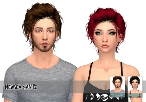Newsea Gantz Hair Recolor At Nessa Sims Sims 4 Updates