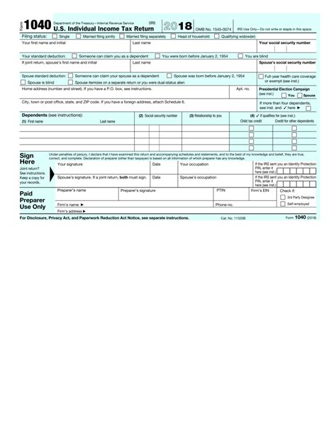 Irs 1040 Form Fillable And Printable In Pdf