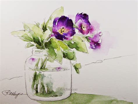 Watercolor Painting Ideas Flowers At Paintingvalley Com Explore Collection Of Watercolor