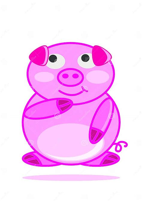 Illustration Happy Smiling Little Baby Pig Cartoon Stock Illustration