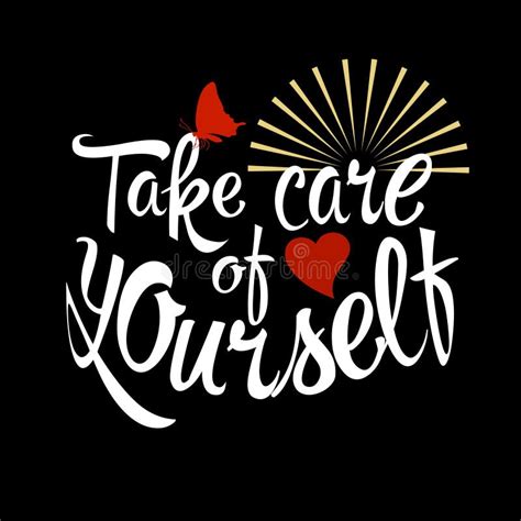Take Care Of Yourself Vector Decorative Lettering Calligraphic Text