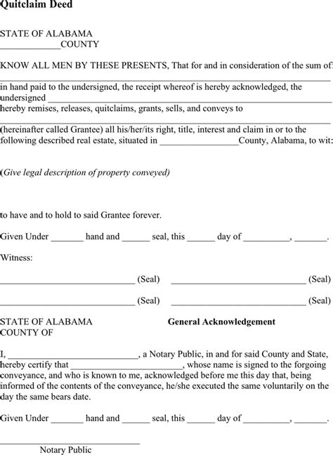 Quitclaim Deed Template Free Template Downloadcustomize And Print