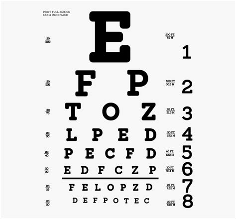 One Sided Snellen Eye Test Chart 6m Hibernia Medical Traditional