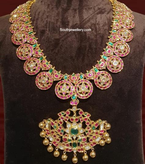 Antique Gold Kundan Bottu Mala With Pendant Indian Jewellery Designs