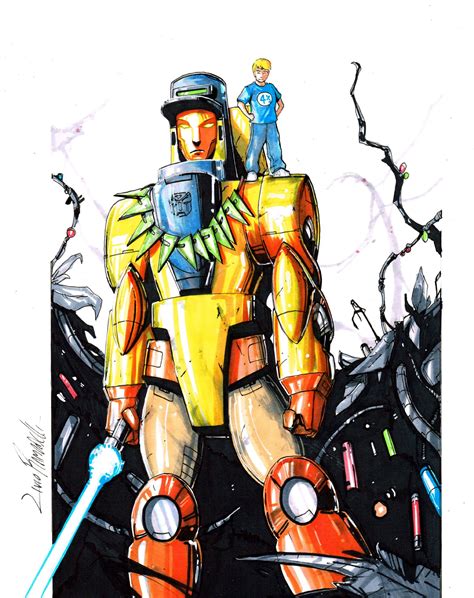 Wheelie Wild Boy Of Quintesson And Franklin Richards In Derek Crabbe S Transformers Comic Art