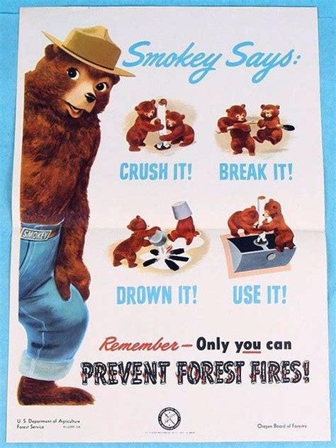 Art And Collectibles Advertisements Smokey The Bear Vintage Poster