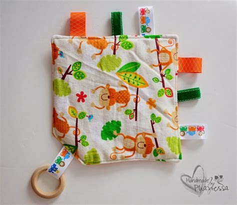 Phanessas Crafts Diy Baby Taggie Inspired Blanket With Teething Ring