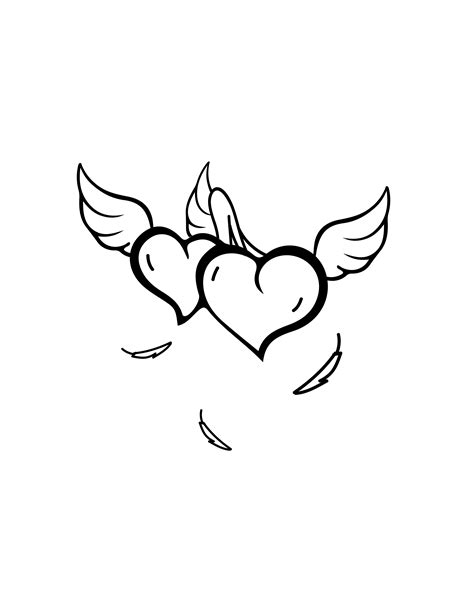 Free Love Drawing Heart With Wings Eps Illustrator  Png Pdf