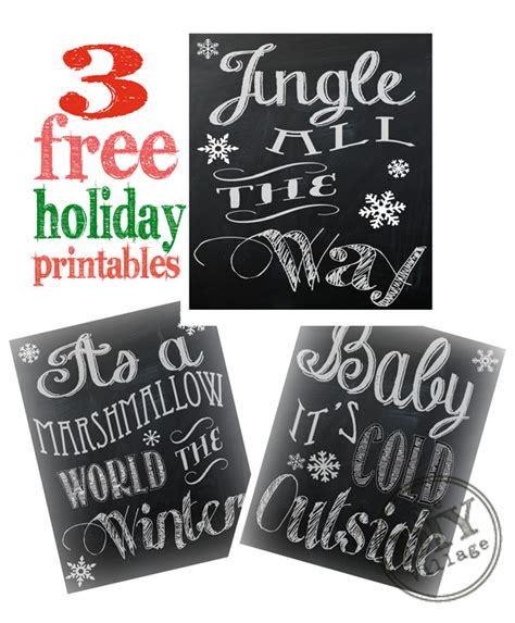 3 Free Holiday Chalkboard Printables | Chalkboard printables, Christmas printables, All things ...