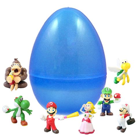 7 Super Mario Toys Inside Jumbo Easter Egg Prefilled With Characters