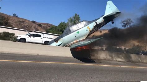 Vintage Plane Crashes On Busy Los Angeles Freeway Good Morning America