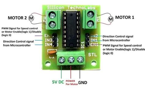 L293d Motor Driver Module And Ic Pinouts Datasheet And Arduino Connections