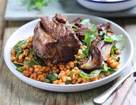 Turkish Lamb With Roast Onions Spiced Barley Recipe Abel Cole