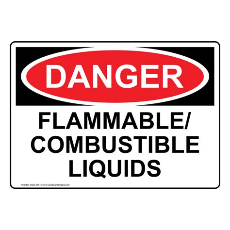 Osha Sign Danger Flammable Combustible Liquids Hazmat