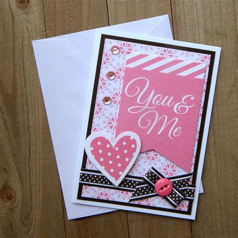 Handmade Valentines Card Handmade Greeting Card Pink Heart Etsy