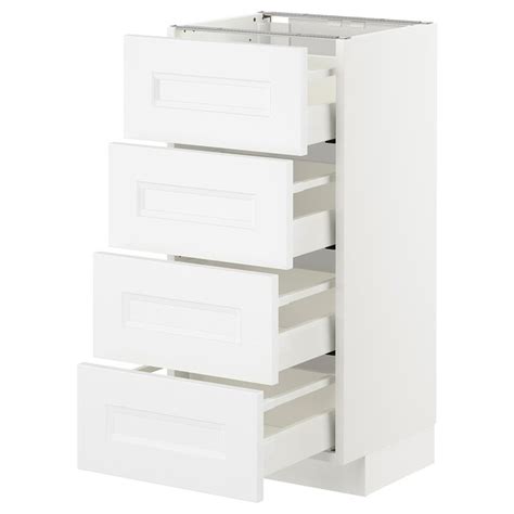 Muebles de comedor & muebles de cocina. METOD Armario bajo cocina con 4 cajones, blanco, Axstad ...