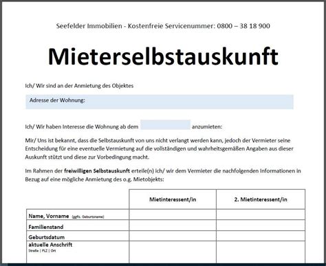 Das gebaude.r wohnung sind ein festes arbeitsverhaltnis und eine positive schufa erforderlich. Wohnungsbewerbung I ᐅ Mieterselbstauskunft 2021 hier jetzt ...