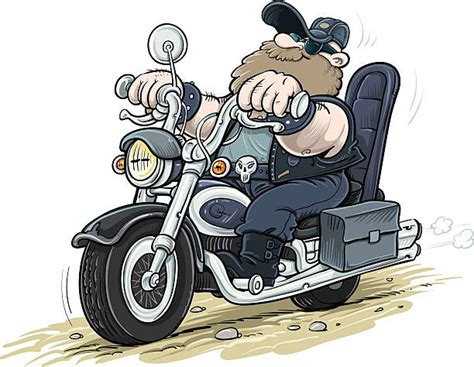 Cartoon Of A Motorcycle Riders Stock Photos Pictures And Royalty Free