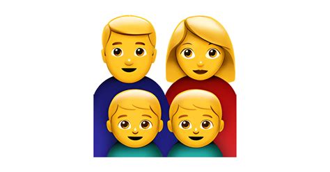👨‍👩‍👦‍👦 Familia Con La Madre El Padre Y Dos Hijos Emoji — Significado