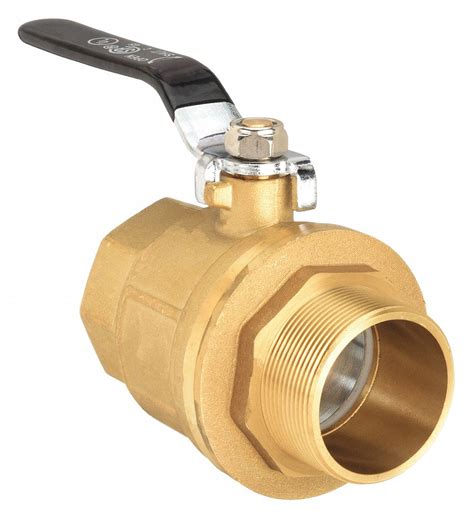 Grainger Approved Ball Valve Brass Inline 2 Piece Pipe Size 1 1 2 Connection Type Fnpt X