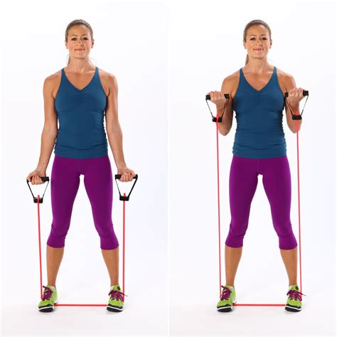 Bicep Curls Resistance Band Workout For Biceps And Triceps Popsugar