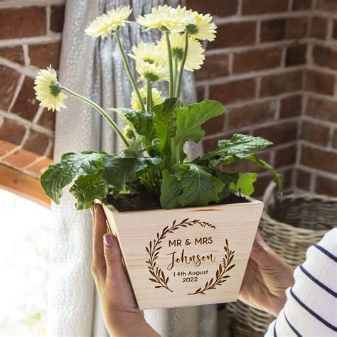 Personalised Indoor Flower Plant Pot Wedding Pick Your Size The