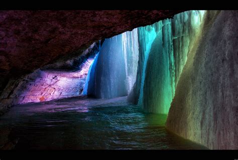 Rainbow Frozen Waterfall Wallpapers And Images Wallpapers Pictures Photos