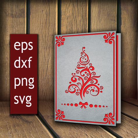 Christmas Card Svg Template Cricut Papercut And Lasercut Etsy