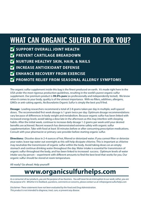 Organic Sulfur Benefits | Health Benefits of Sulfur | MSM Benefits ...
