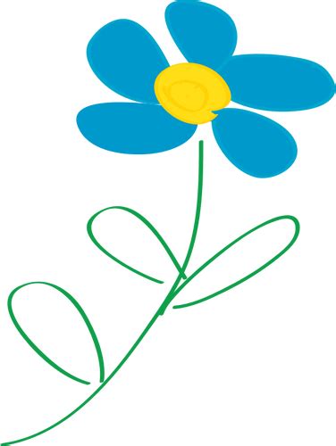 Bunga Dengan Kelopak Bunga Biru Domain Publik Vektor