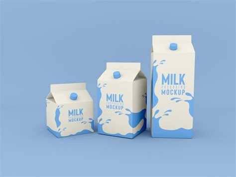 Free Psd Milk Packaging Box Mockup