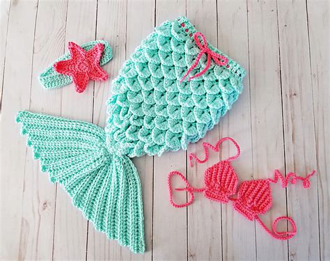 Infant Mermaid Tail Set Custom Order Crochet Crocodile Stitch Mermaid