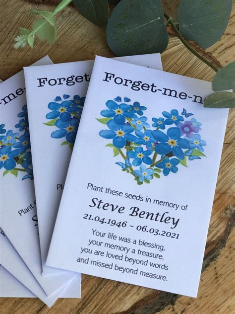 10 Personalised Forget-Me-Not seeds Funeral Memorial Memory | Etsy