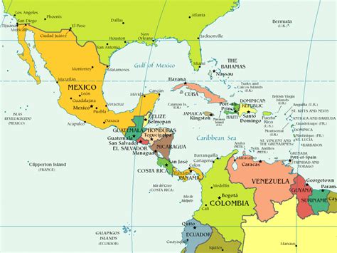 Carte Amerique Centrale 1024x769 Mapa América Do Sul Mapa Da América
