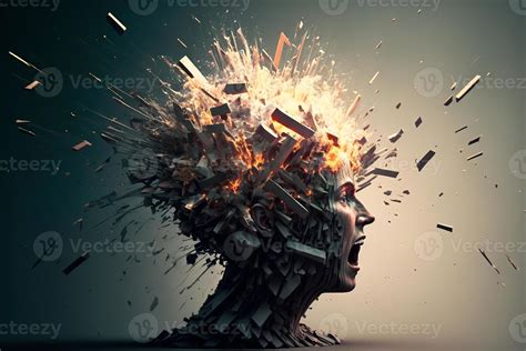 Head Explosion Headache Aggression Negative Emotions Concept Losing