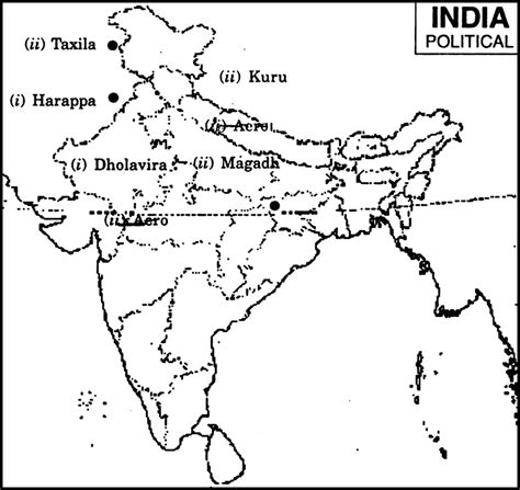 On The Given Political Outline Map Of India Mark And Label The