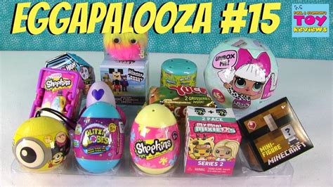 Eggapalooza 15 Surprise Egg Opening Lol Surprise Shopkins Mineez