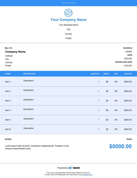Free Therapy Invoice Template