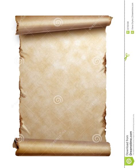 Scroll Of Old Paper With Curled Edges Isolated Royalty Free Stock ...