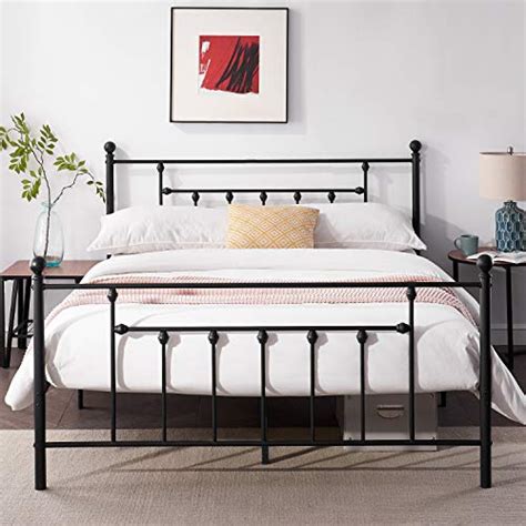 Buy Vecelo Queen Size Metal Bed Frame With Headboard Footboard No Box