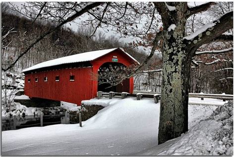 Snowy Covered Bridge Christmaswinter Pinterest