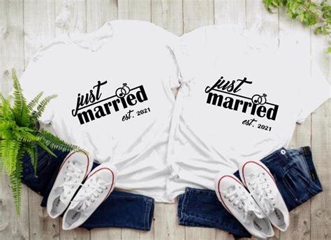 Just Married Shirts Honeymoon Gift Shirts Newlywed Shirts Etsy