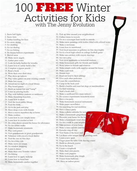 Most of these activities can be used with any winter holiday and many of the holiday activities incorporate standards. 100 Free Winter Activities for Kids | Mommy Evolution