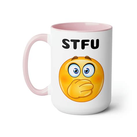 Stfu Large Two Tone Coffee Mugs 15oz Etsy