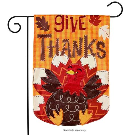 Turkey Thanksgiving Applique Garden Flag Holiday 125 X 18 Briarwood