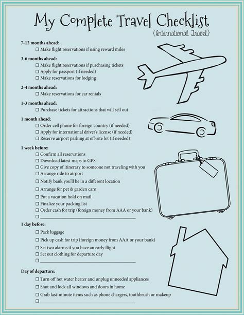 Free Printable Checklist For All Of Your Travel Needs How To Plan A