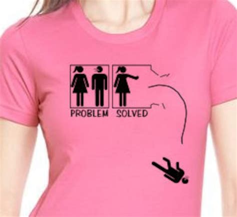 problem solved funny divorce feminist t shirt screenprinted